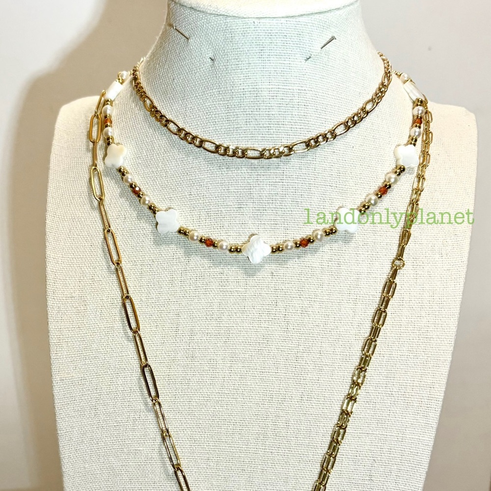 🛑🛑SOLD🛑🛑 Boho Real Shell Genuine Natural Stone Freshwater Pearl Necklace - Picture 8 of 8
